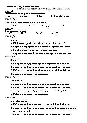 100 Câu hỏi trắc nghiệm Hóa học Lớp 9 - Phúc Hòa